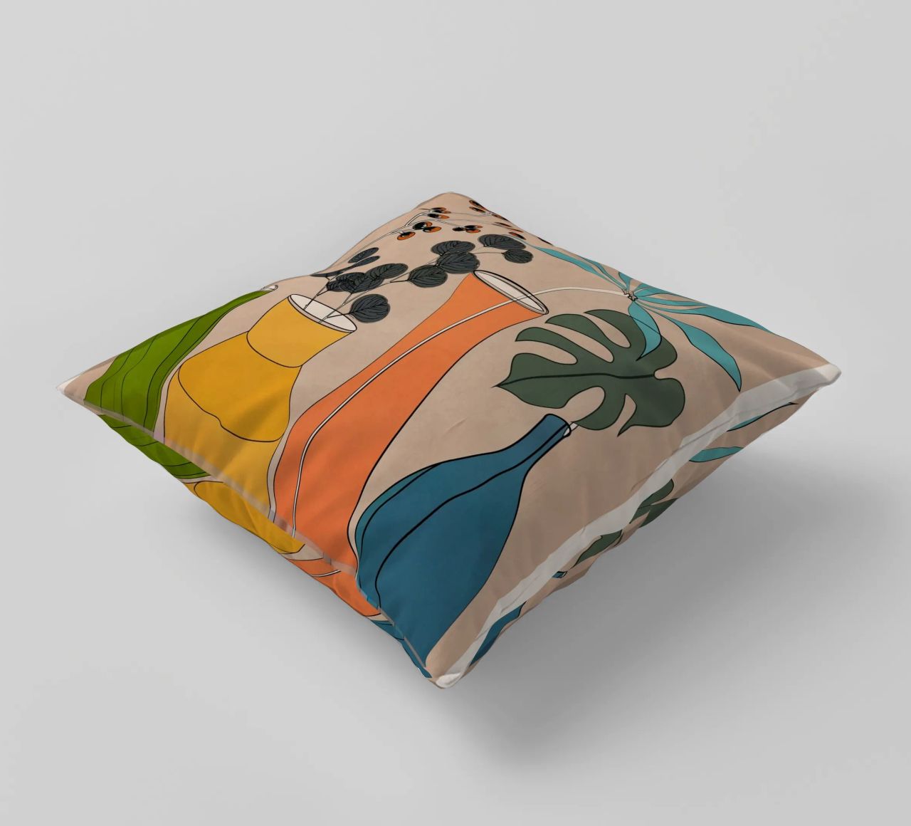 Modern Minimalist Abstract Vases 1 cuscino da Nadjaa