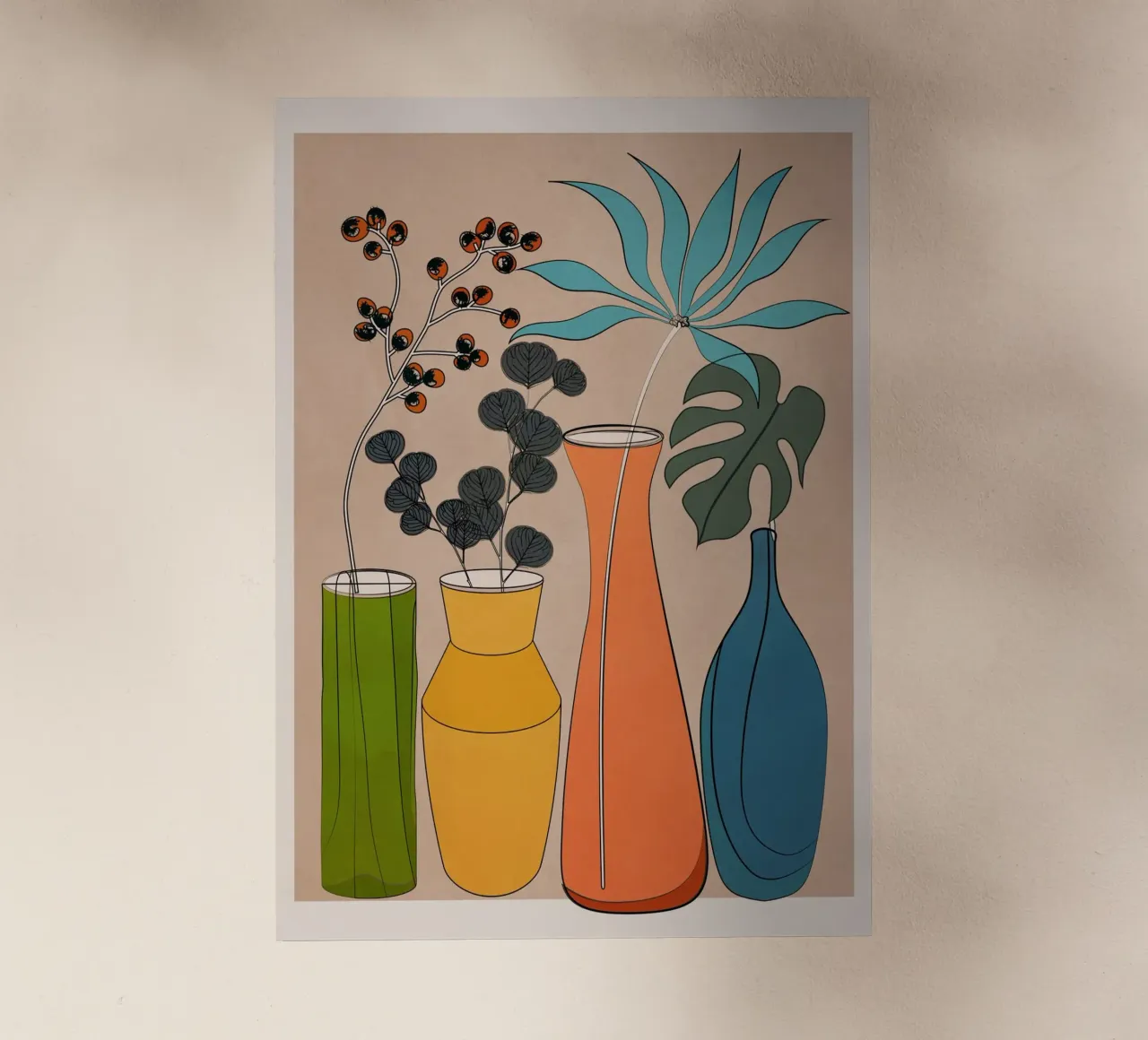 Modern Minimalist Abstract Vases 1 pellicola backlit da Nadjaa