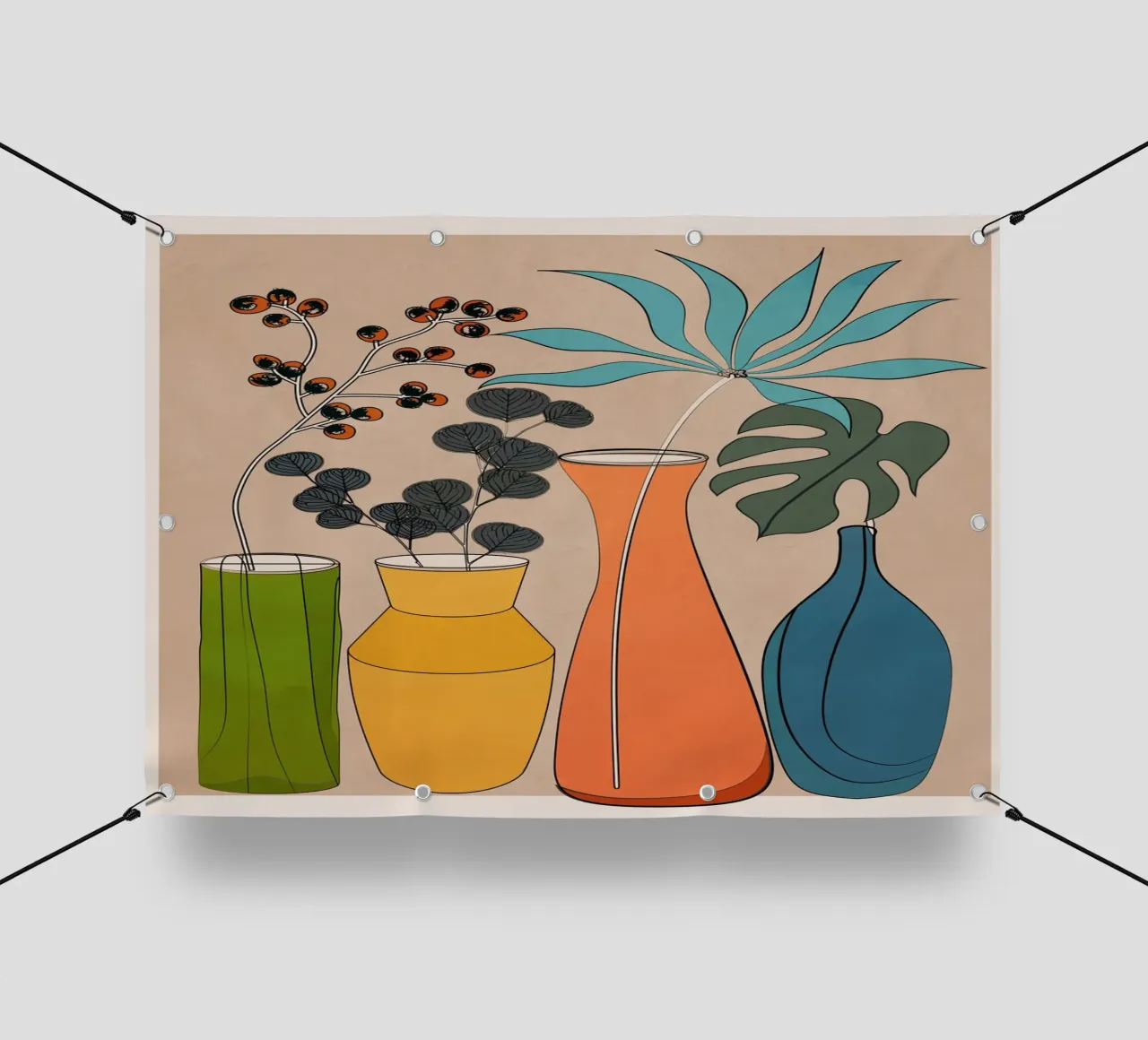 Modern Minimalist Abstract Vases 1 telo in pvc da Nadjaa