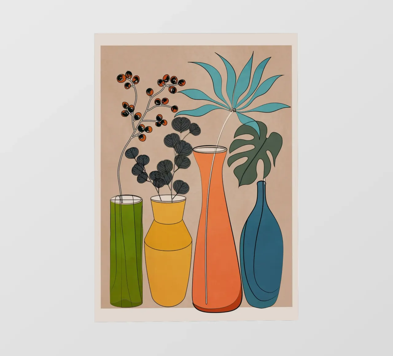 Modern Minimalist Abstract Vases 1 telo in pvc da Nadjaa