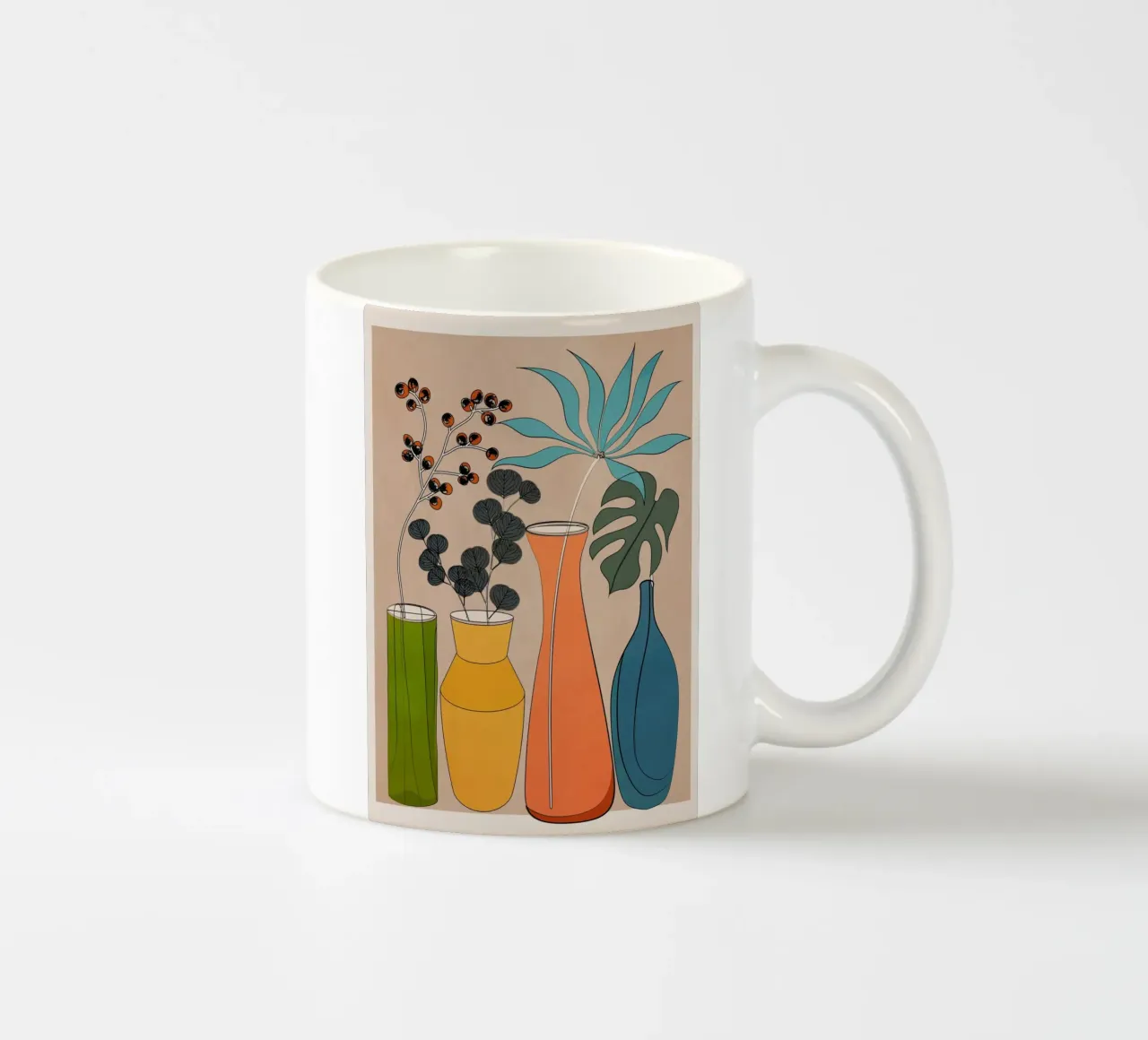 Modern Minimalist Abstract Vases 1 Keramik Tasse von Nadjaa