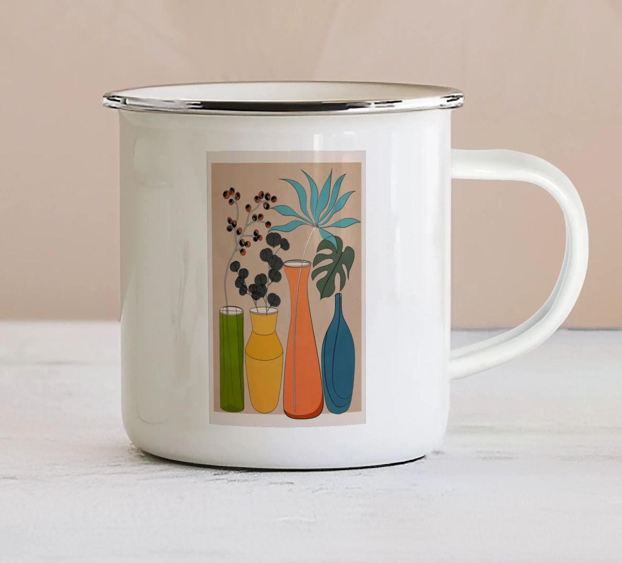 Modern Minimalist Abstract Vases 1 tazza in smalto da Nadjaa