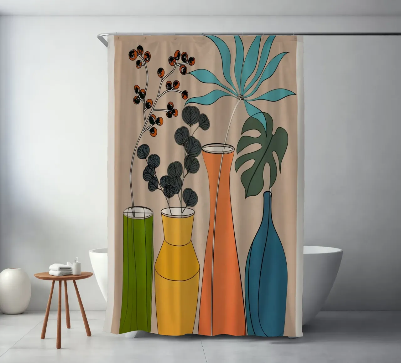 Modern Minimalist Abstract Vases 1 tenda da doccia da Nadjaa