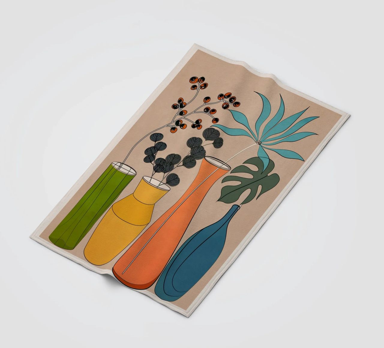 Modern Minimalist Abstract Vases 1 coperta in pile da Nadjaa