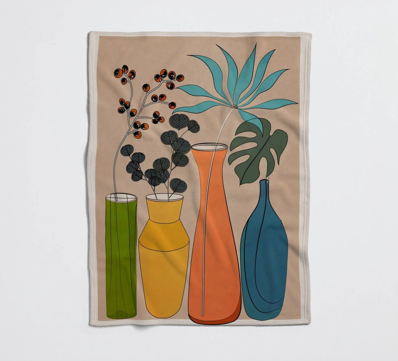 Modern Minimalist Abstract Vases 1 coperta in pile da Nadjaa