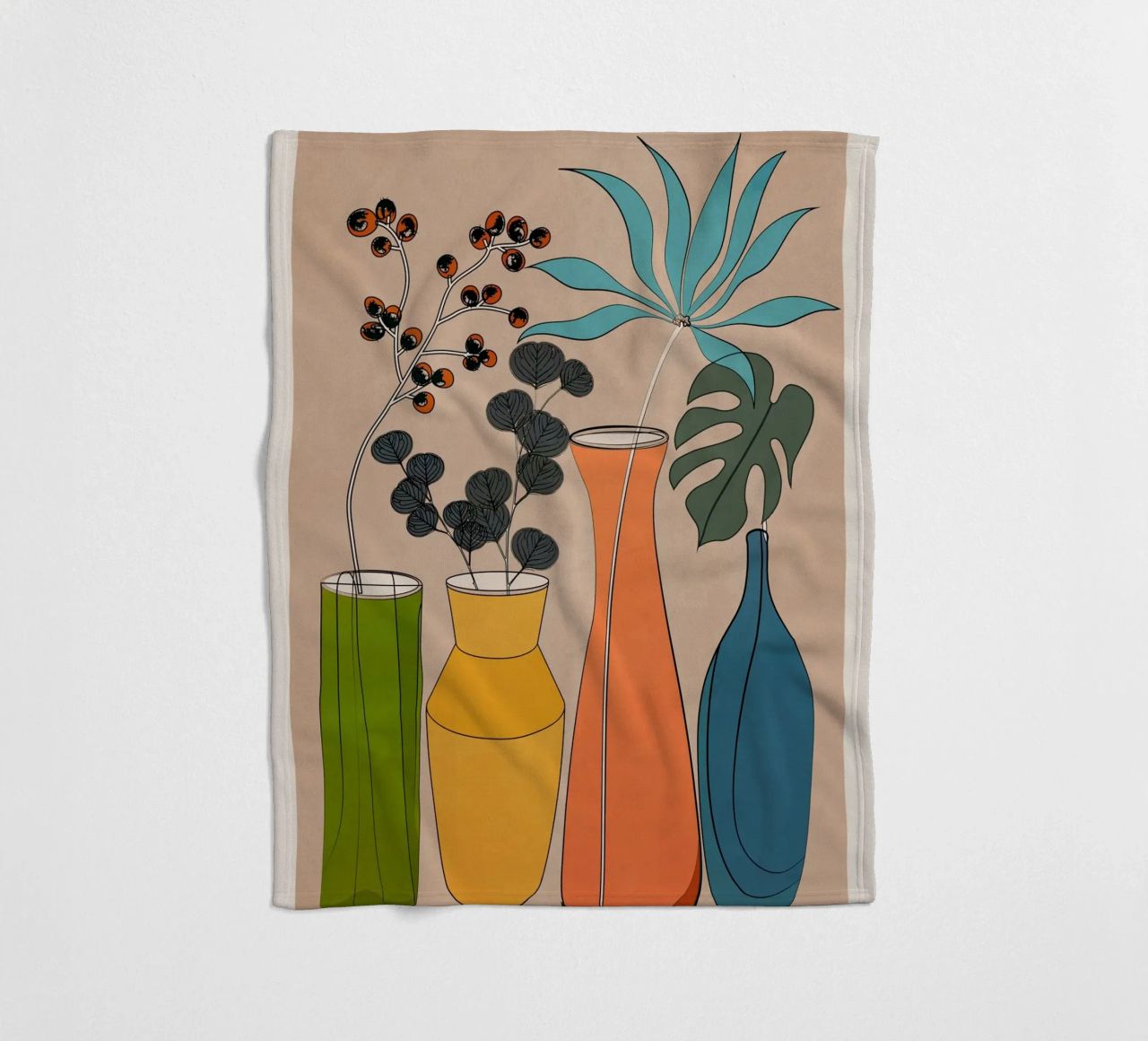 Modern Minimalist Abstract Vases 1 coperta in pile da Nadjaa