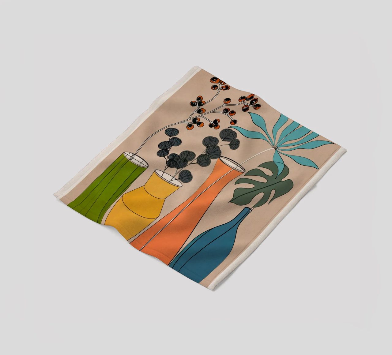 Modern Minimalist Abstract Vases 1 coperta in pile da Nadjaa