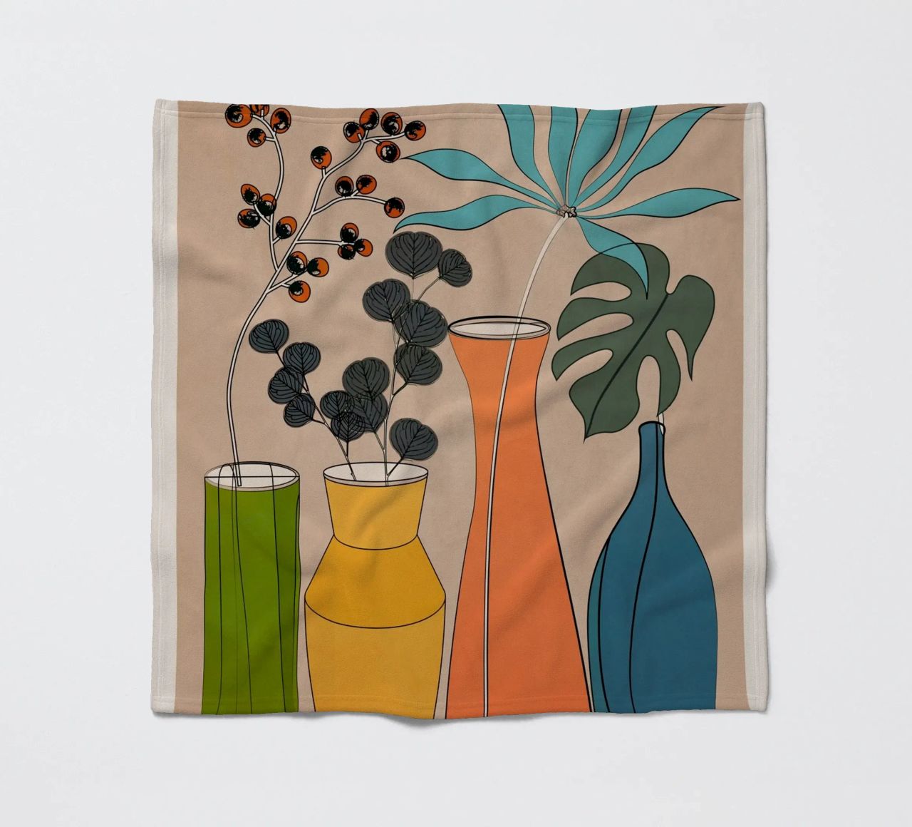 Modern Minimalist Abstract Vases 1 coperta in pile da Nadjaa