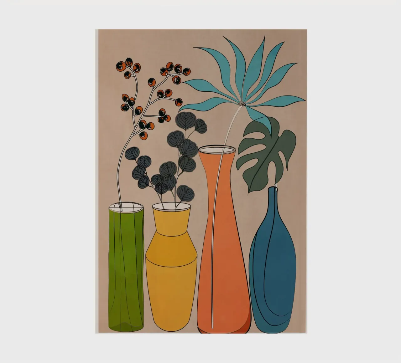 Modern Minimalist Abstract Vases 1 notebook by Nadjaa