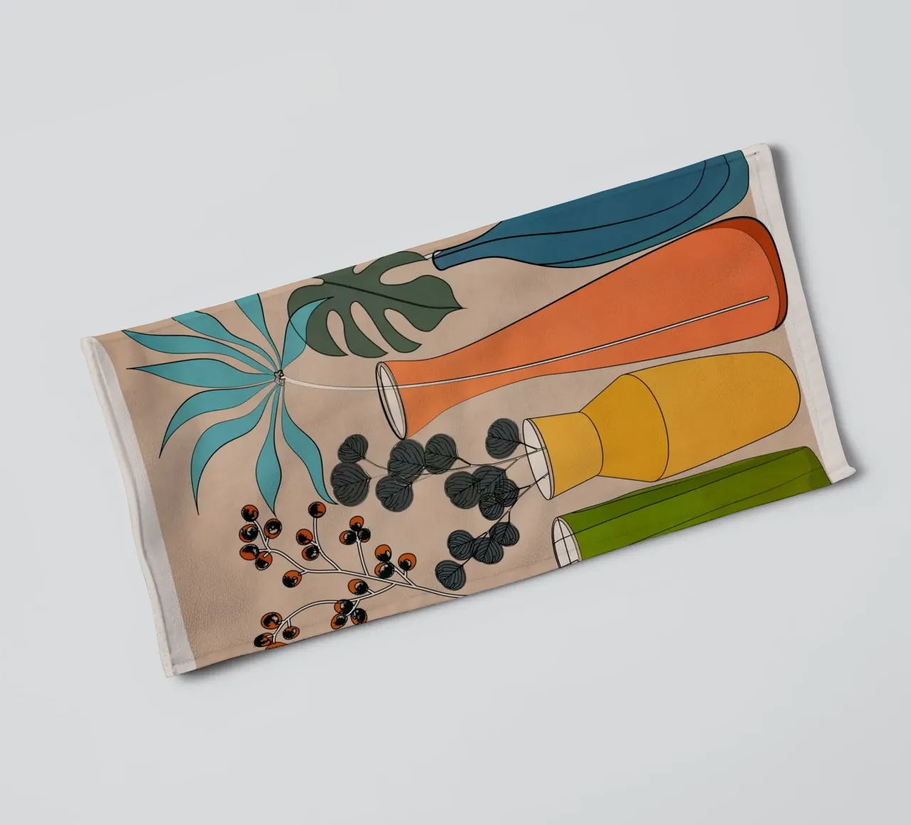 Modern Minimalist Abstract Vases 1 asciugamano da bagno da Nadjaa