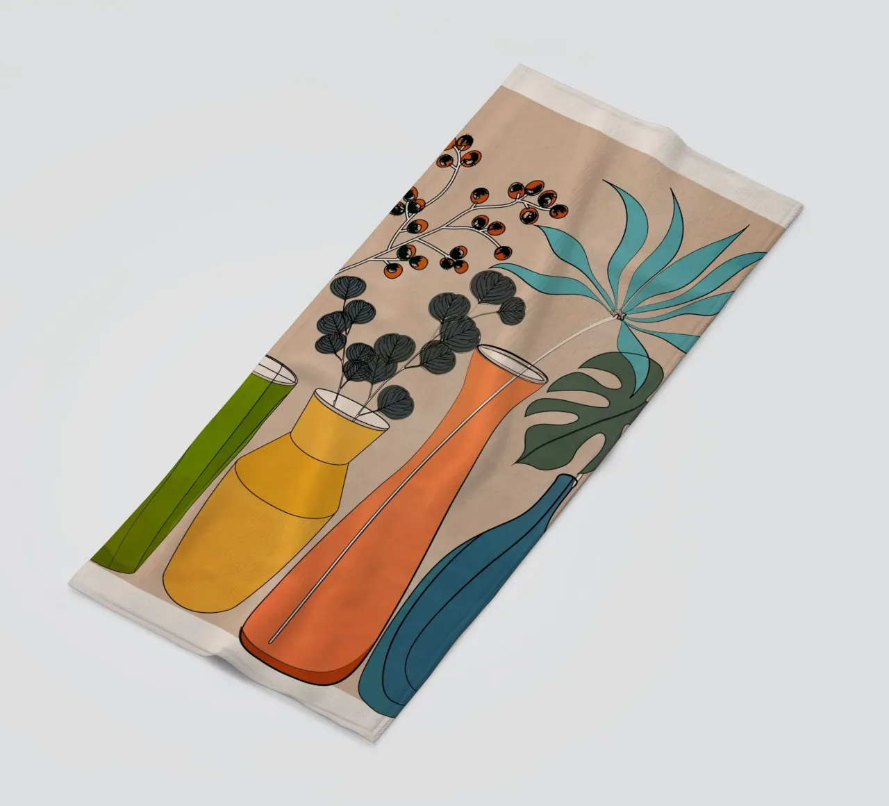 Modern Minimalist Abstract Vases 1 toalla de playa de Nadjaa