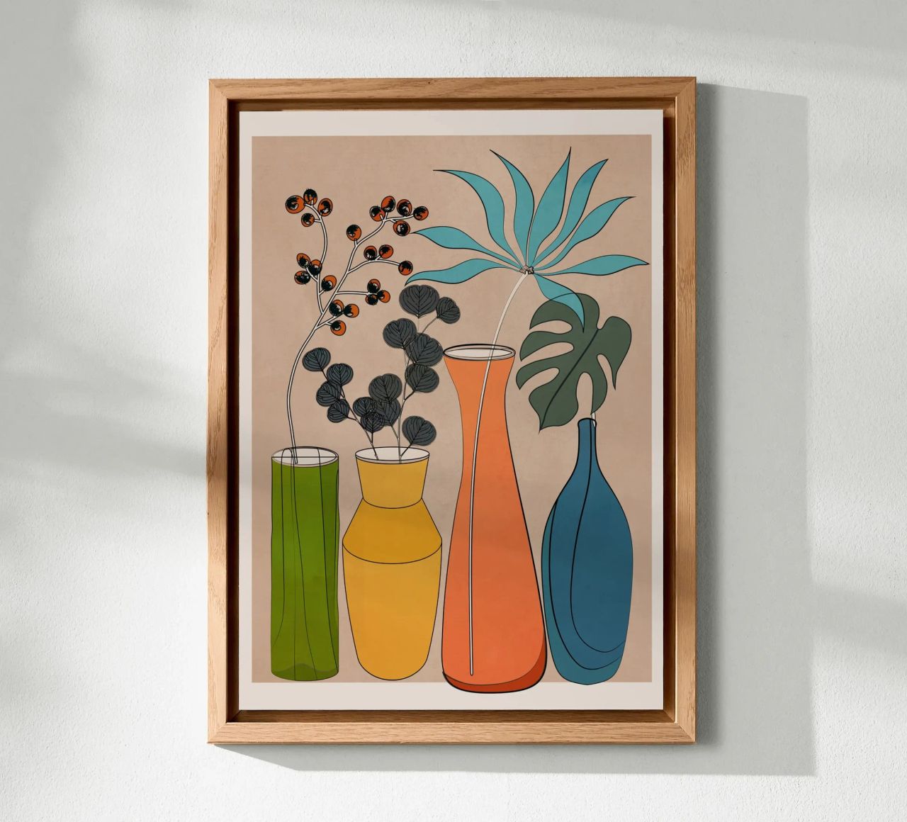 Modern Minimalist Abstract Vases 1 alluminio dibond da Nadjaa