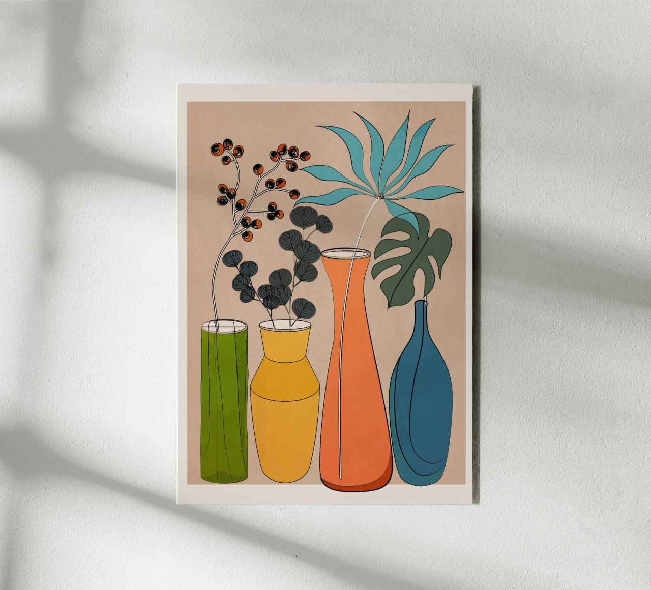Modern Minimalist Abstract Vases 1 alluminio dibond da Nadjaa