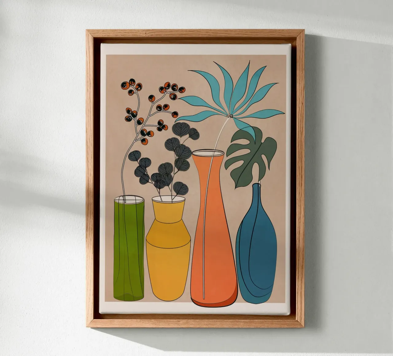 Modern Minimalist Abstract Vases 1 tela da Nadjaa