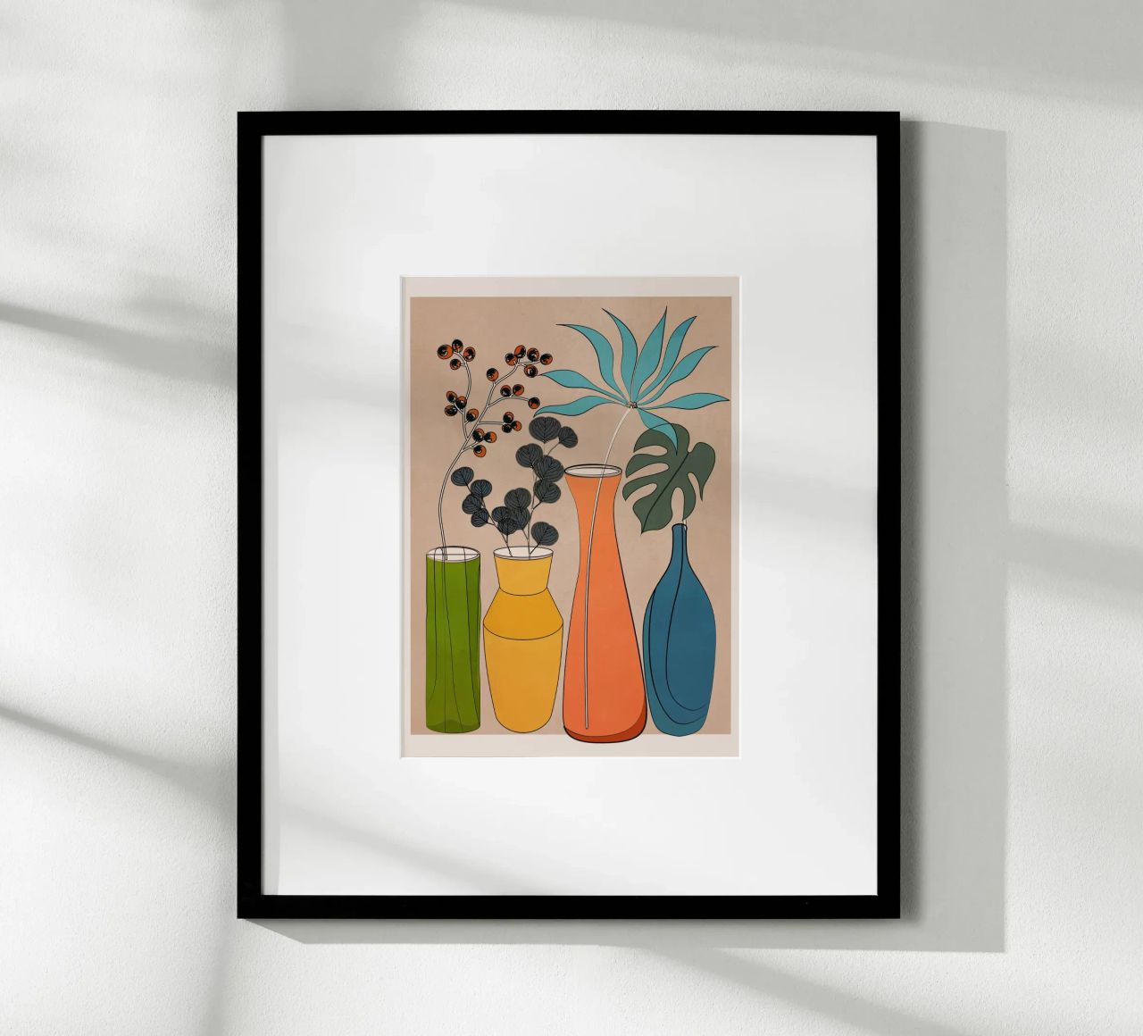 Modern Minimalist Abstract Vases 1 carta hahnemühle da Nadjaa