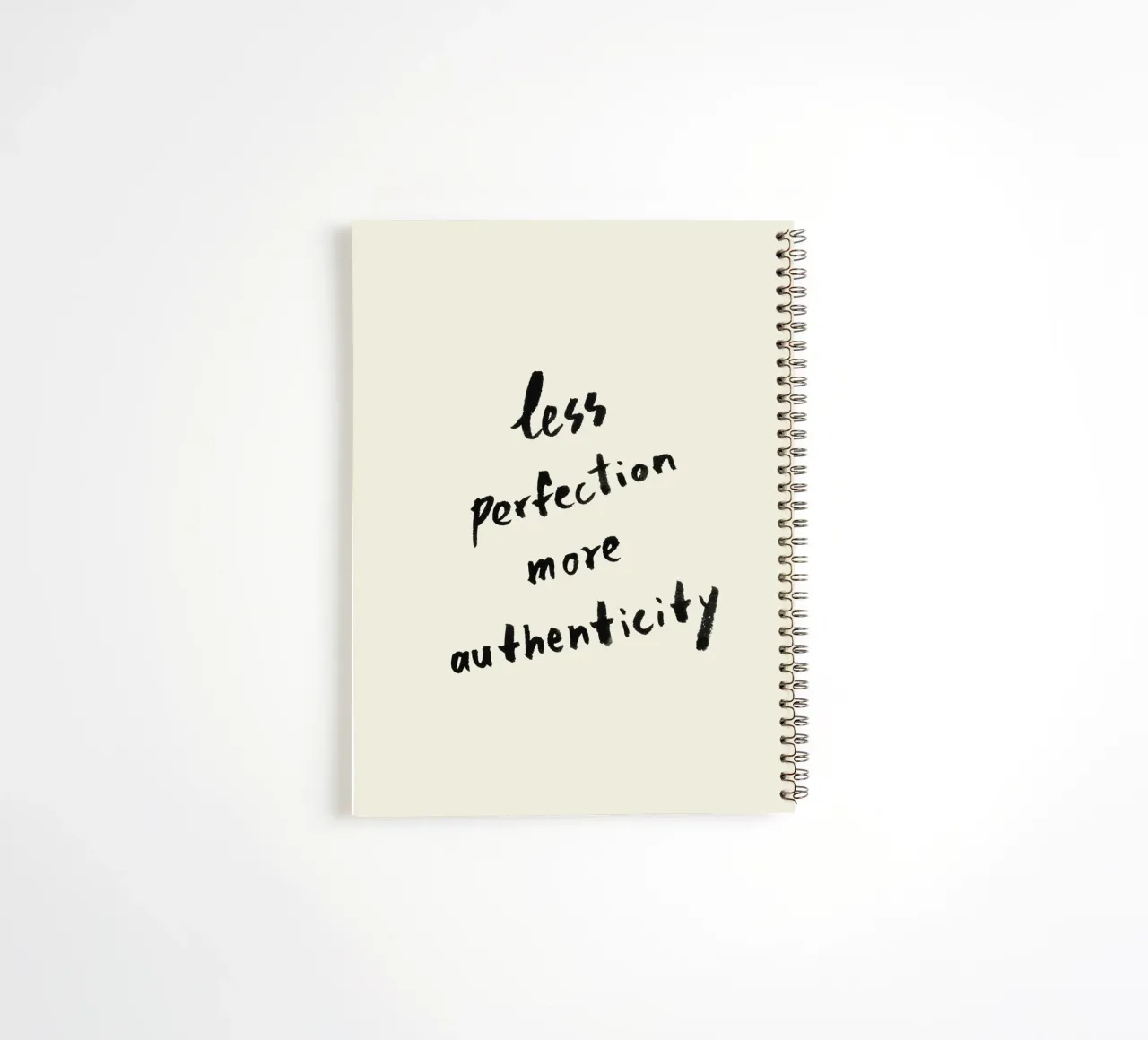 Less Perfection More Authenticity spiral notebook by intemporalis