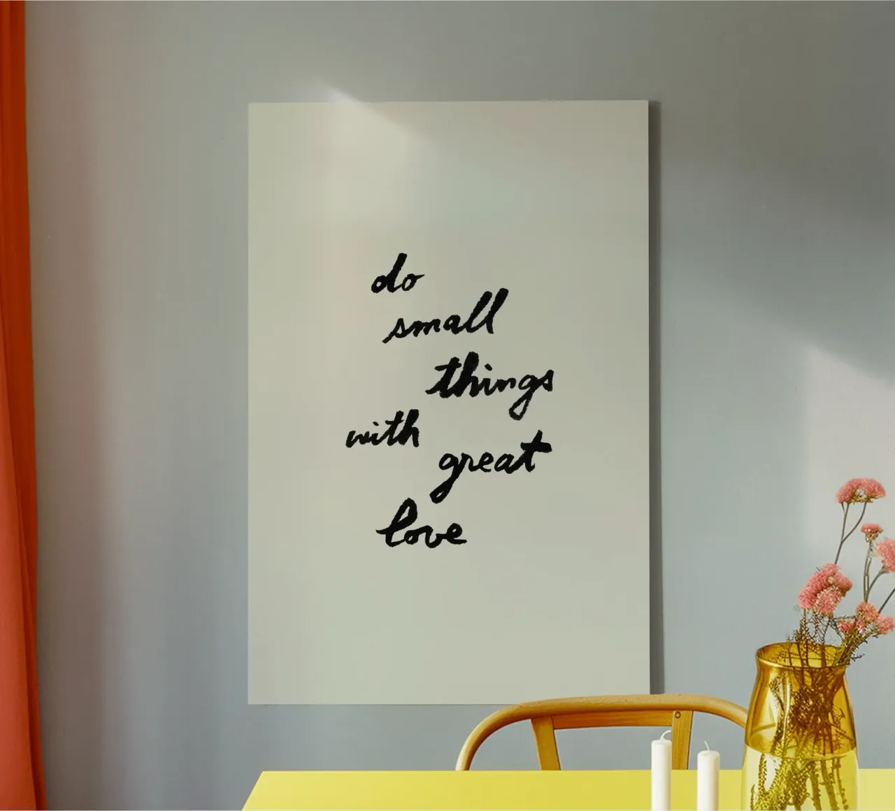 Fare piccole cose con grande amore tela con Cornice a cassetta da intemporalis