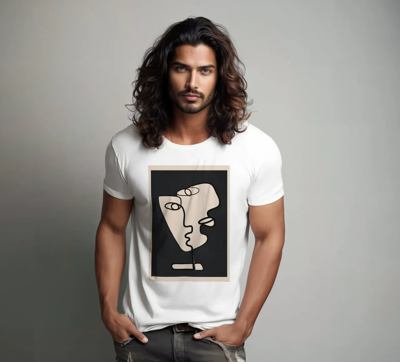 Interwoven Faces 1 t-shirt by Nadjaa