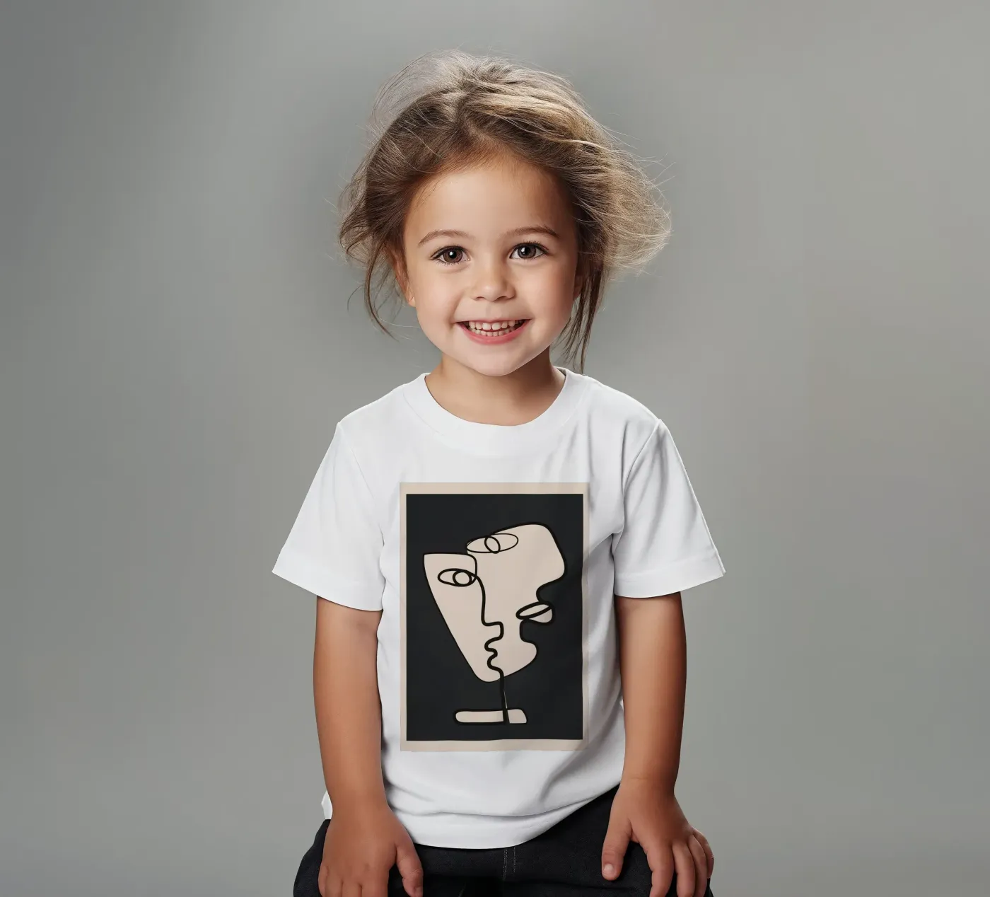 Interwoven Faces 1 t-shirt bambini da Nadjaa