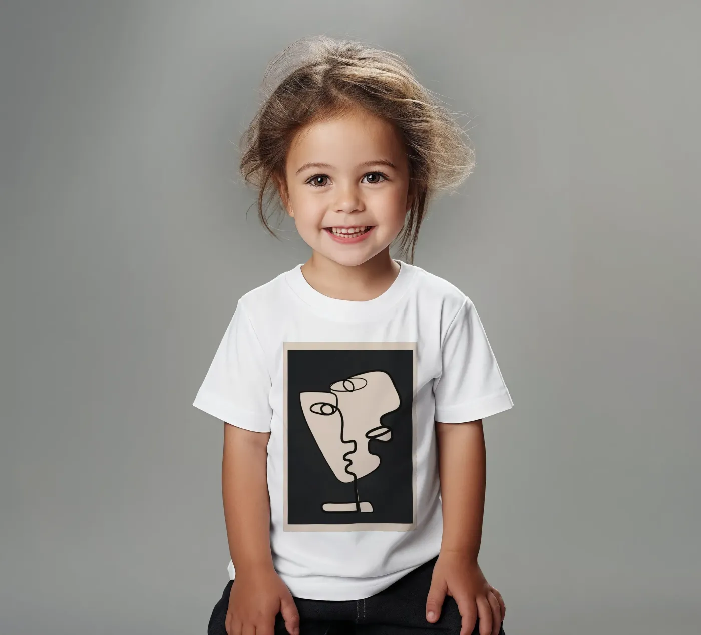 Interwoven Faces 1 t-shirt bambini da Nadjaa