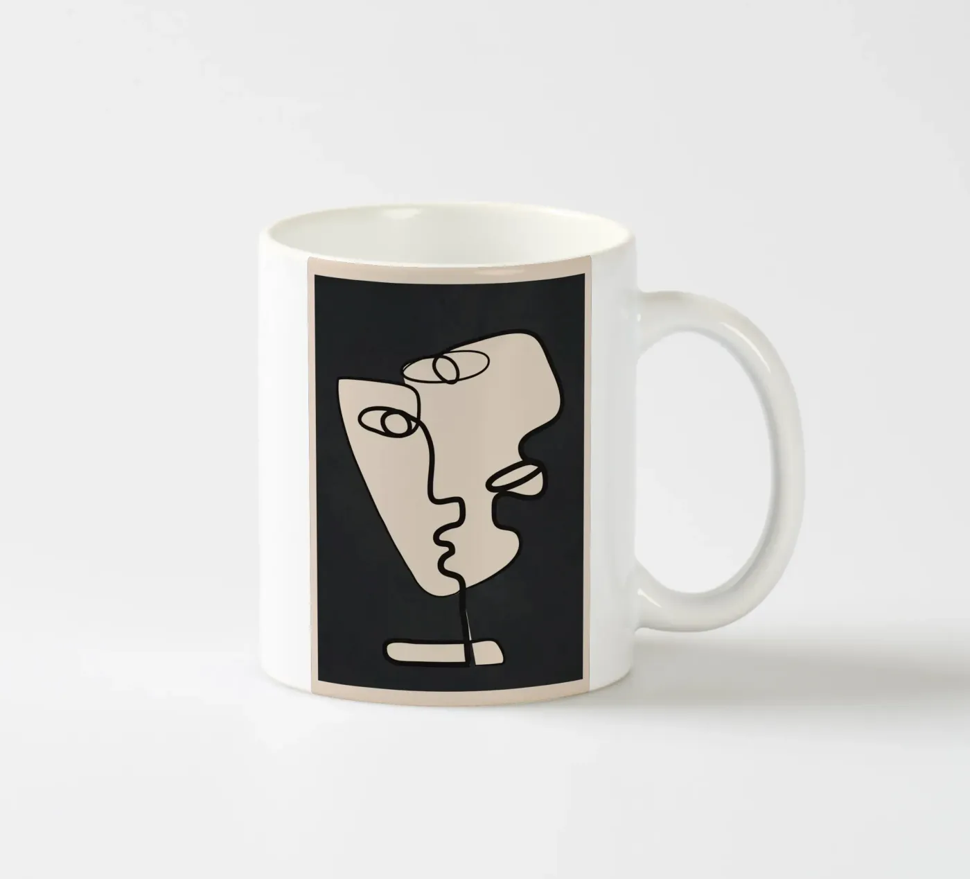 Interwoven Faces 1 ceramic mug by Nadjaa