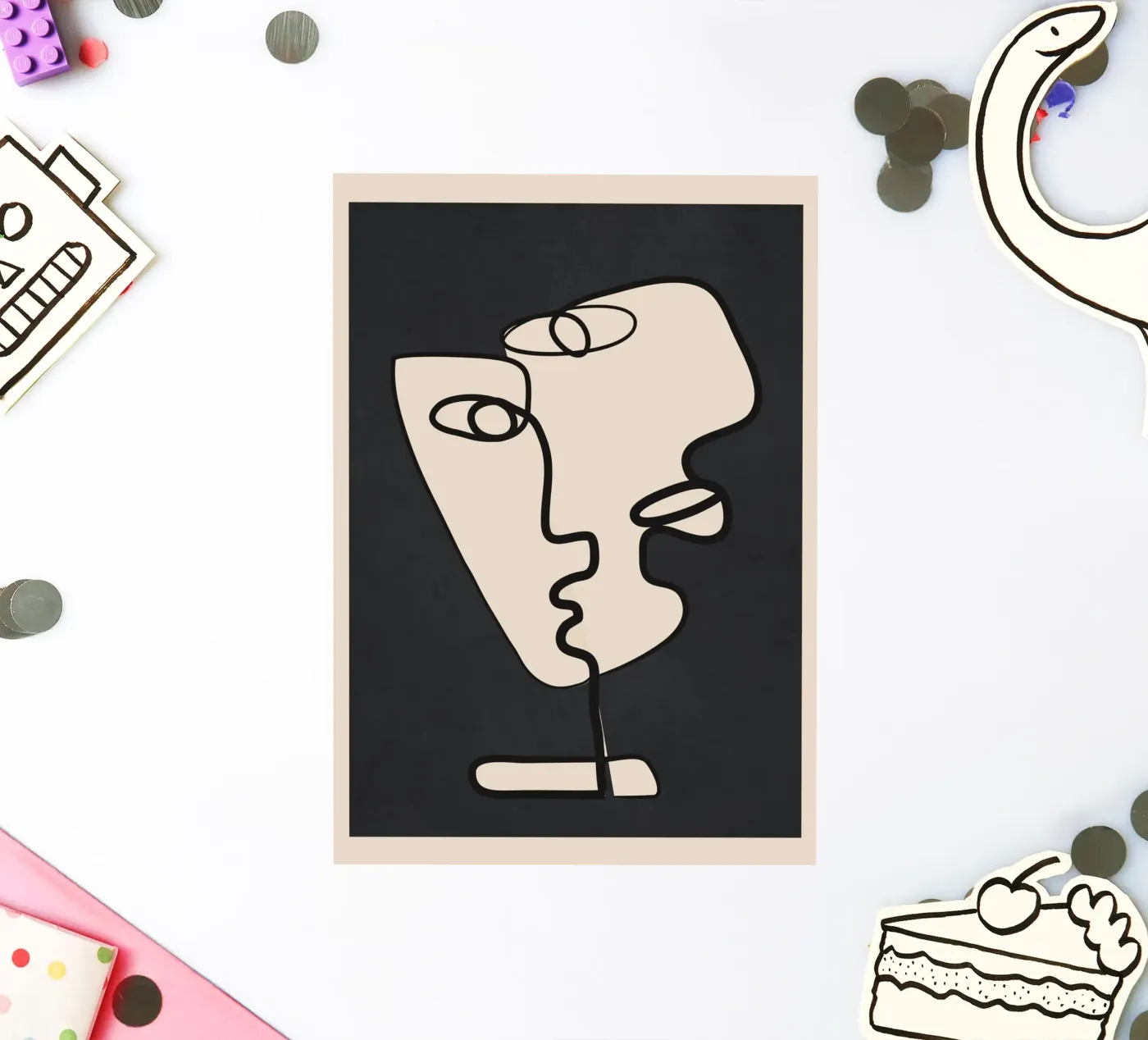 Interwoven Faces 1 sticker by Nadjaa