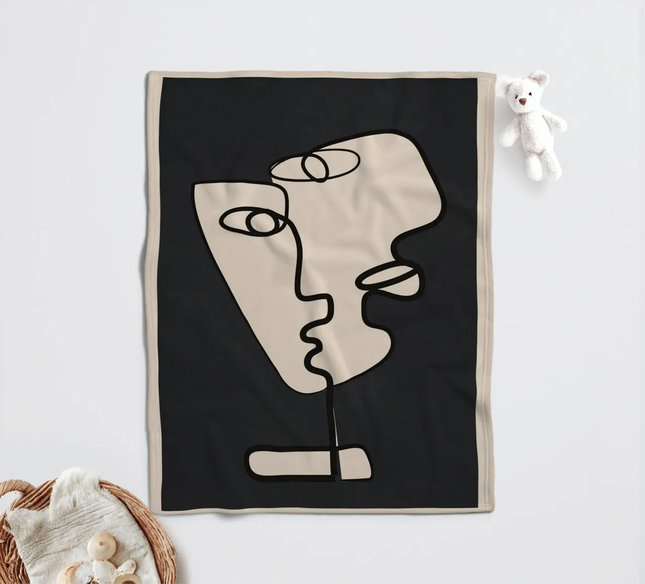 Interwoven Faces 1 coperta in pile da Nadjaa