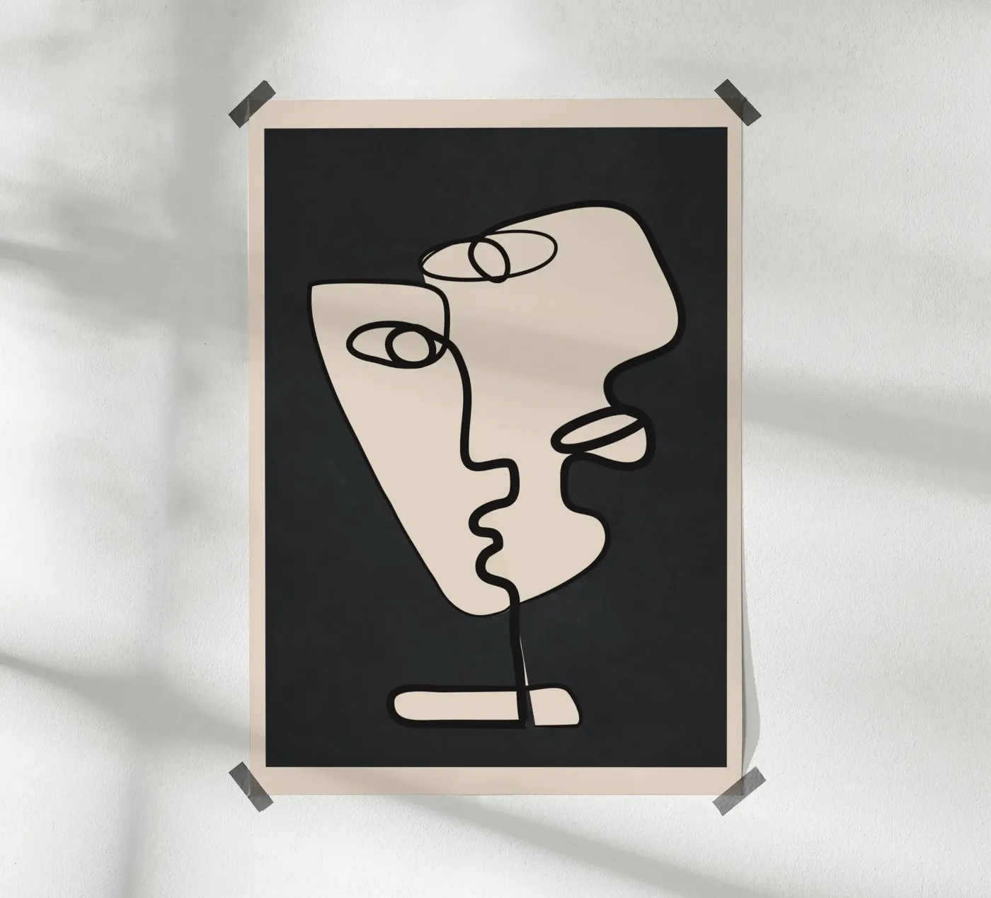 Interwoven Faces 1 poster by Nadjaa