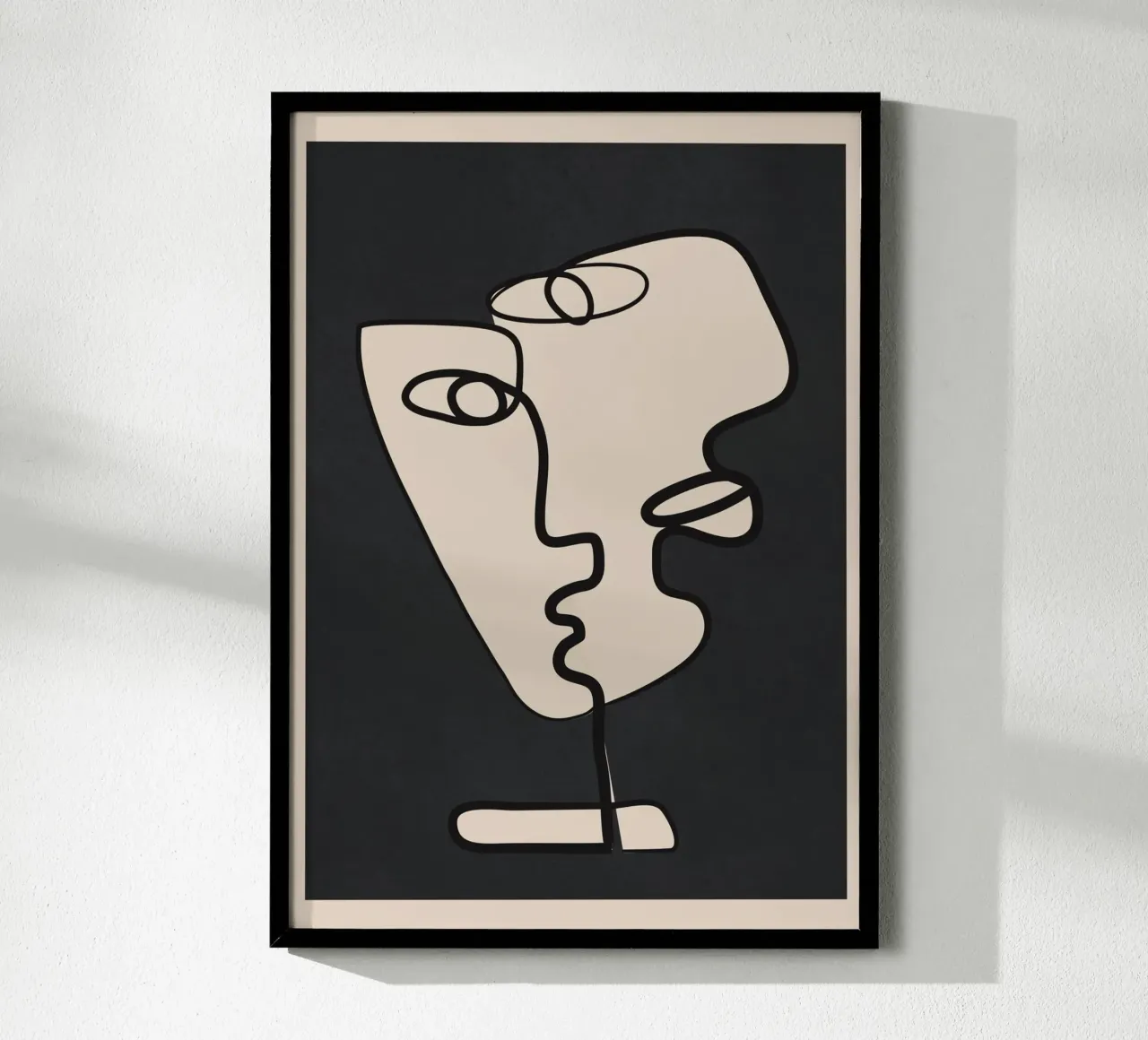 Interwoven Faces 1 poster con telaio in plastica da Nadjaa