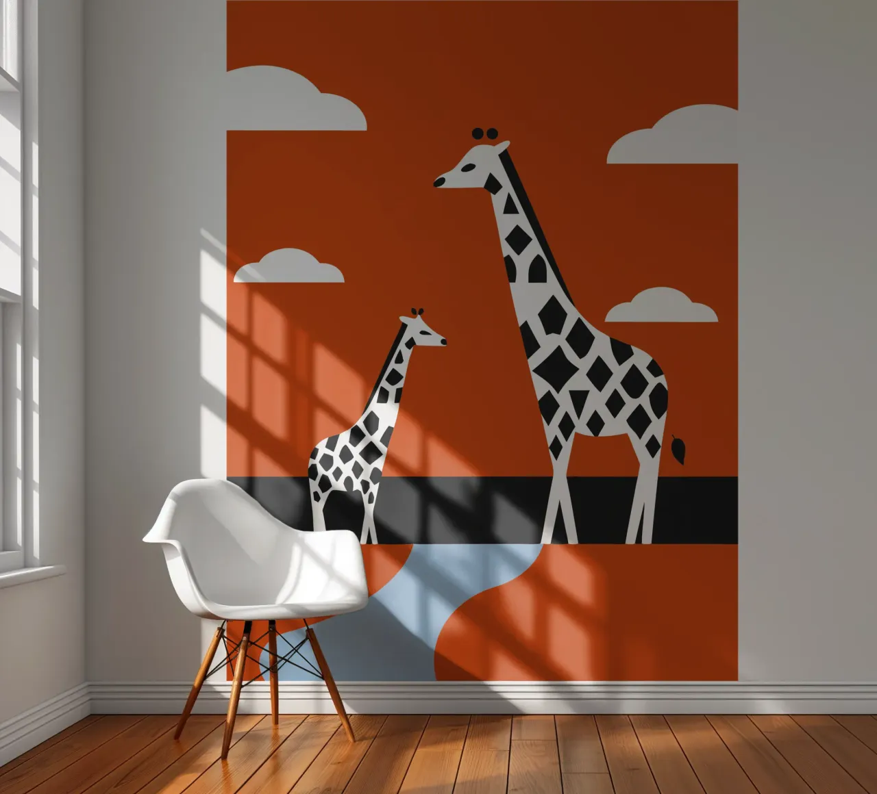 Deux girafes papier peint photo de LOOK DIFFERENT