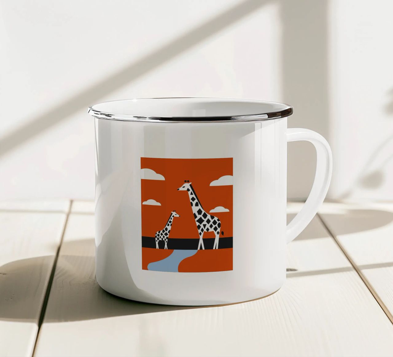 Two Giraffes tazza in smalto da LOOK DIFFERENT