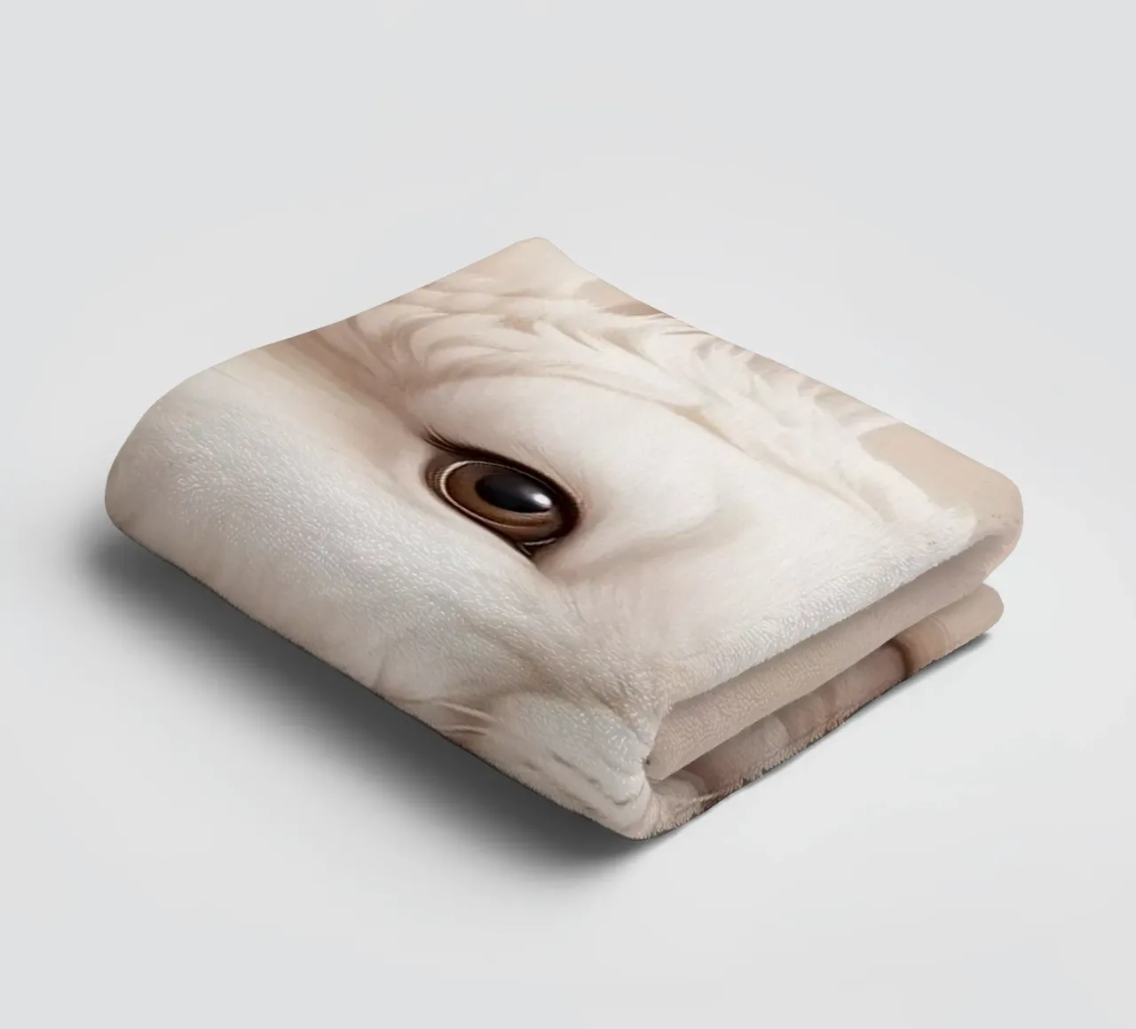 Lapin blanc pelucheux se reposant parmi des fleurs délicates soft art serviette de bain de DesignDoodle