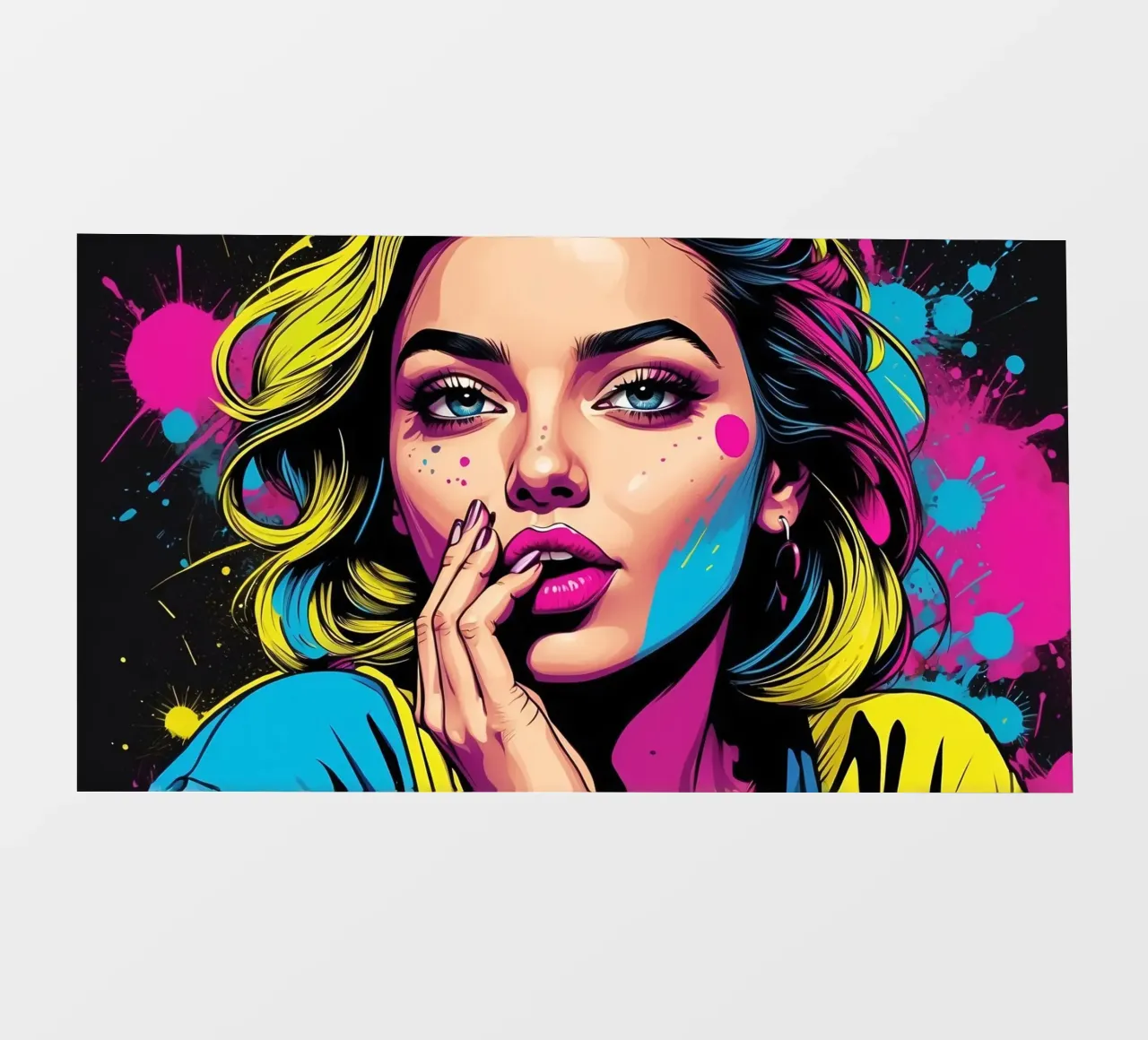 donna che sfoggia un vivace stile pop art con colori di grande effetto pellicola backlit da DesignDoodle