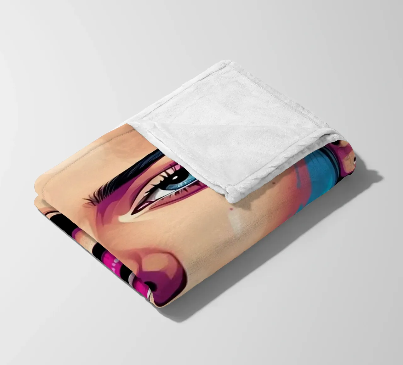 donna che sfoggia un vivace stile pop art con colori di grande effetto coperta in pile da DesignDoodle