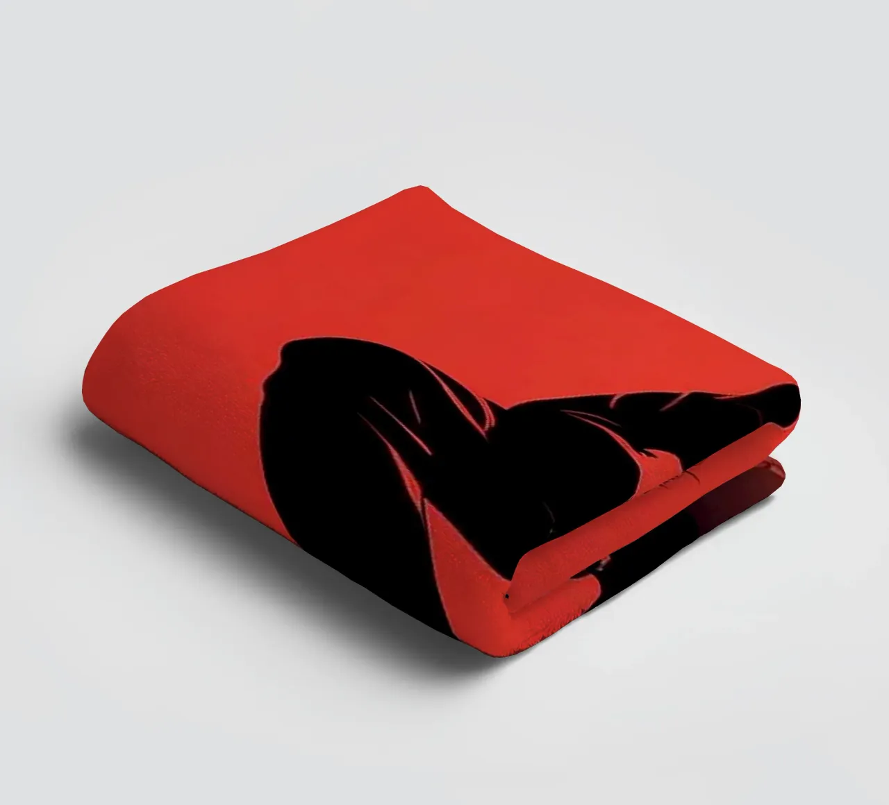 Artistic representation of guy in chains on red backdrop towel by DesignDoodle