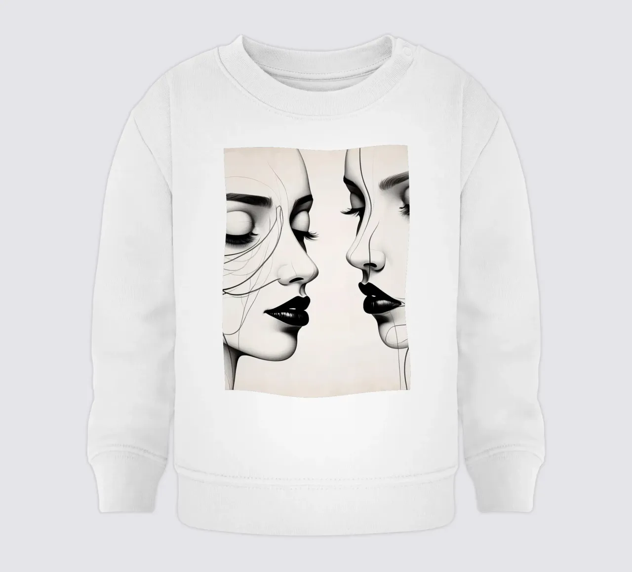 Due eleganti volti di profilo che mostrano un'intricata line art. felpa neonato da DesignDoodle