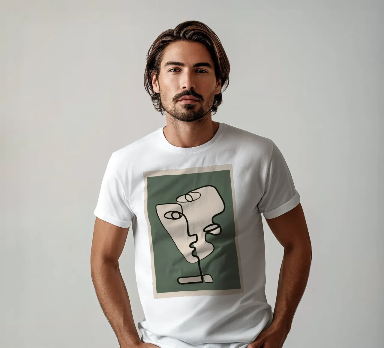 Interwoven Faces 3 t-shirt by Nadjaa