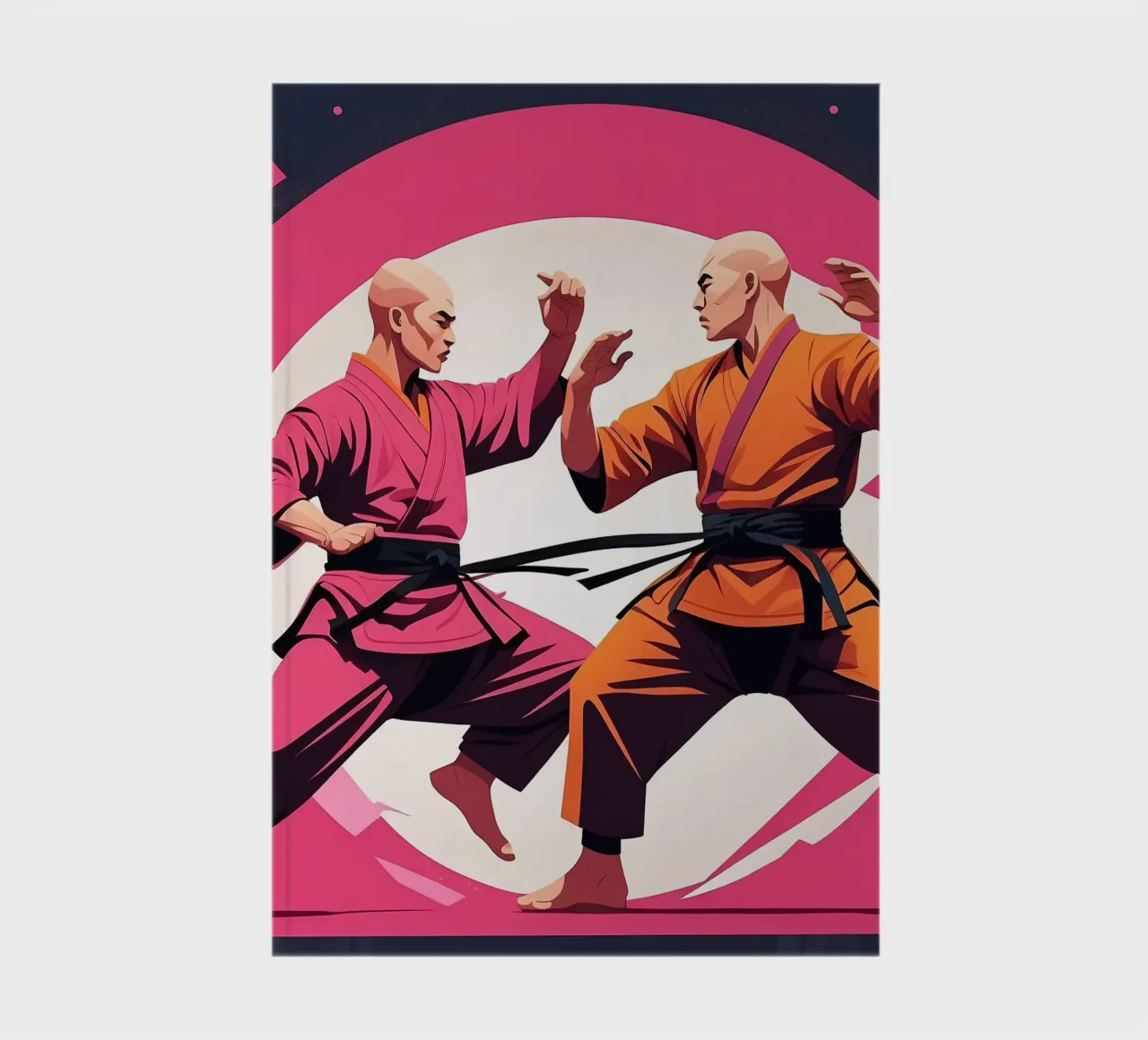 Two martial artists engage in a duel notebook by DesignDoodle