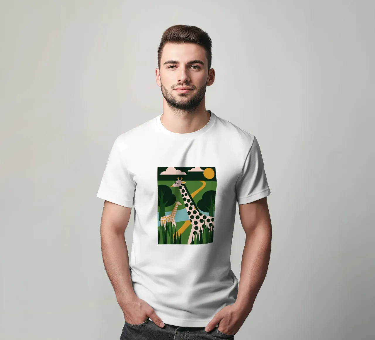 Two Giraffes t-shirt da LOOK DIFFERENT