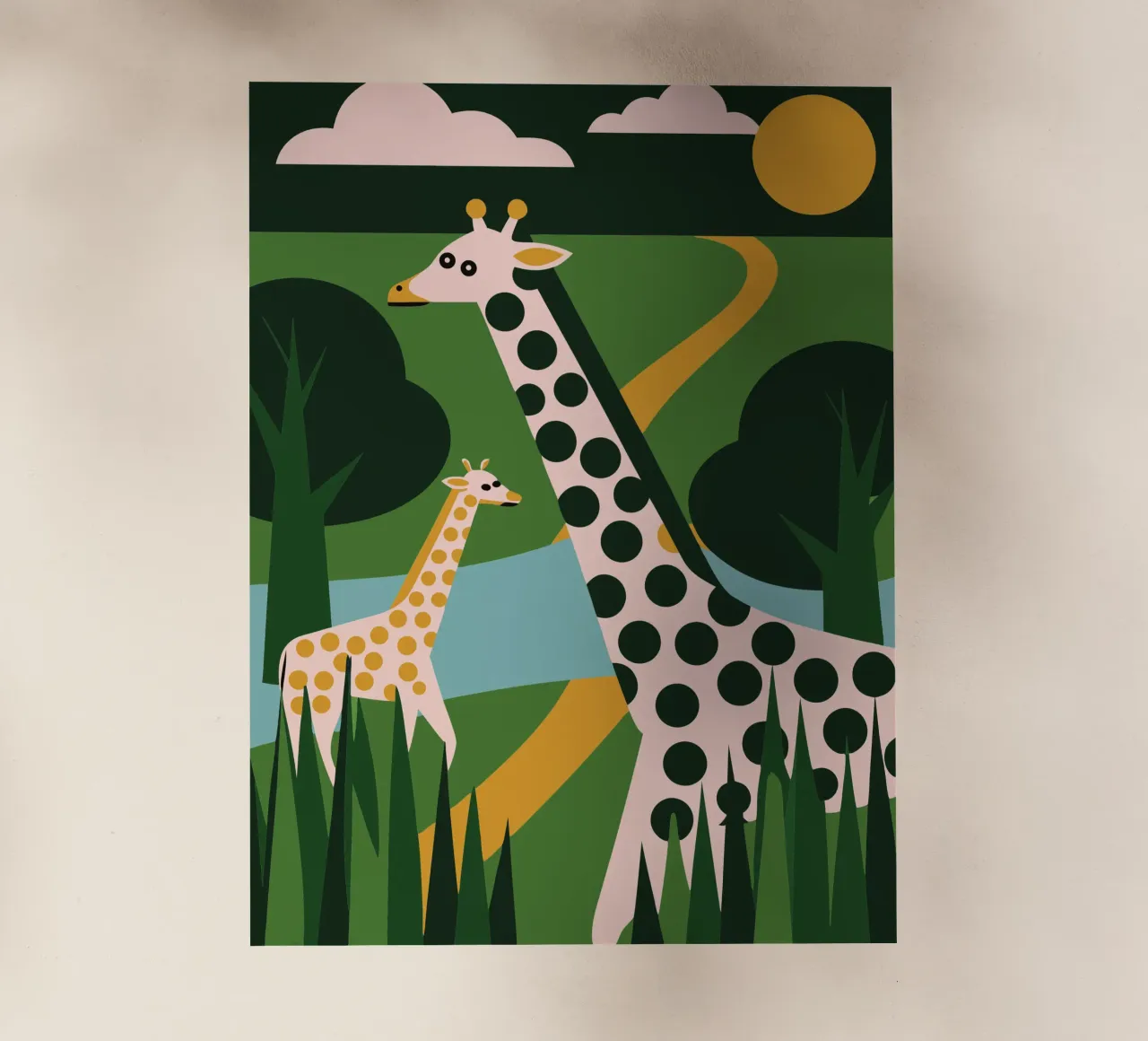 Two Giraffes pellicola backlit da LOOK DIFFERENT