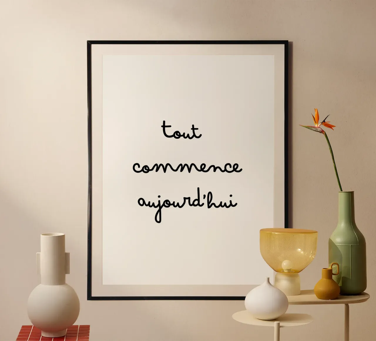 Tutto inizia oggi poster con telaio in plastica da TCHAK ART