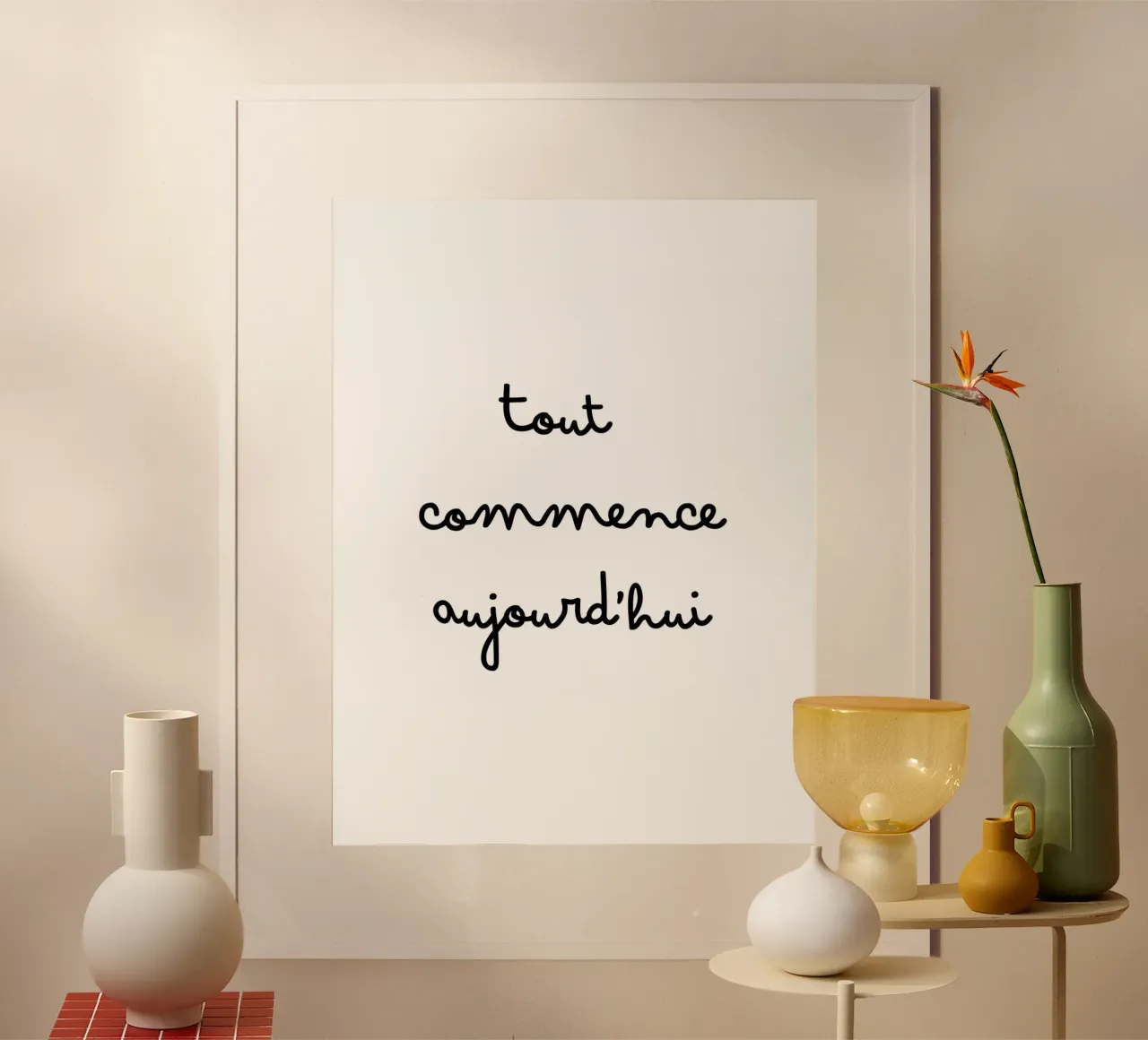 Tutto inizia oggi poster con telaio in plastica da TCHAK ART