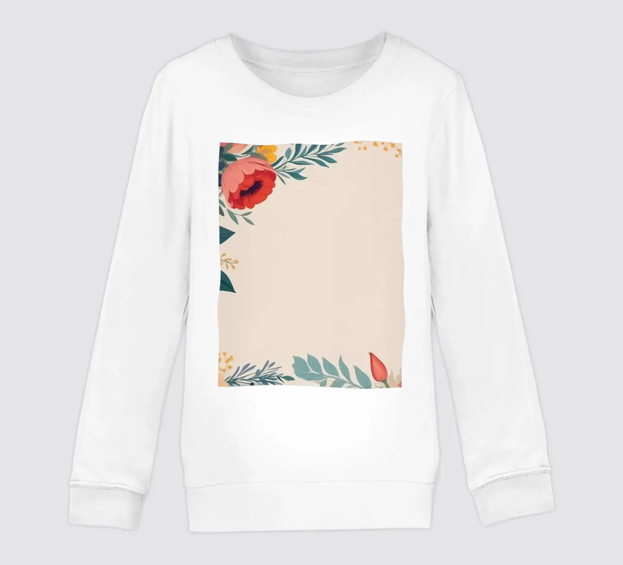 Bordi floreali colorati con varietà di fiori in fiore felpa bambino da DesignDoodle