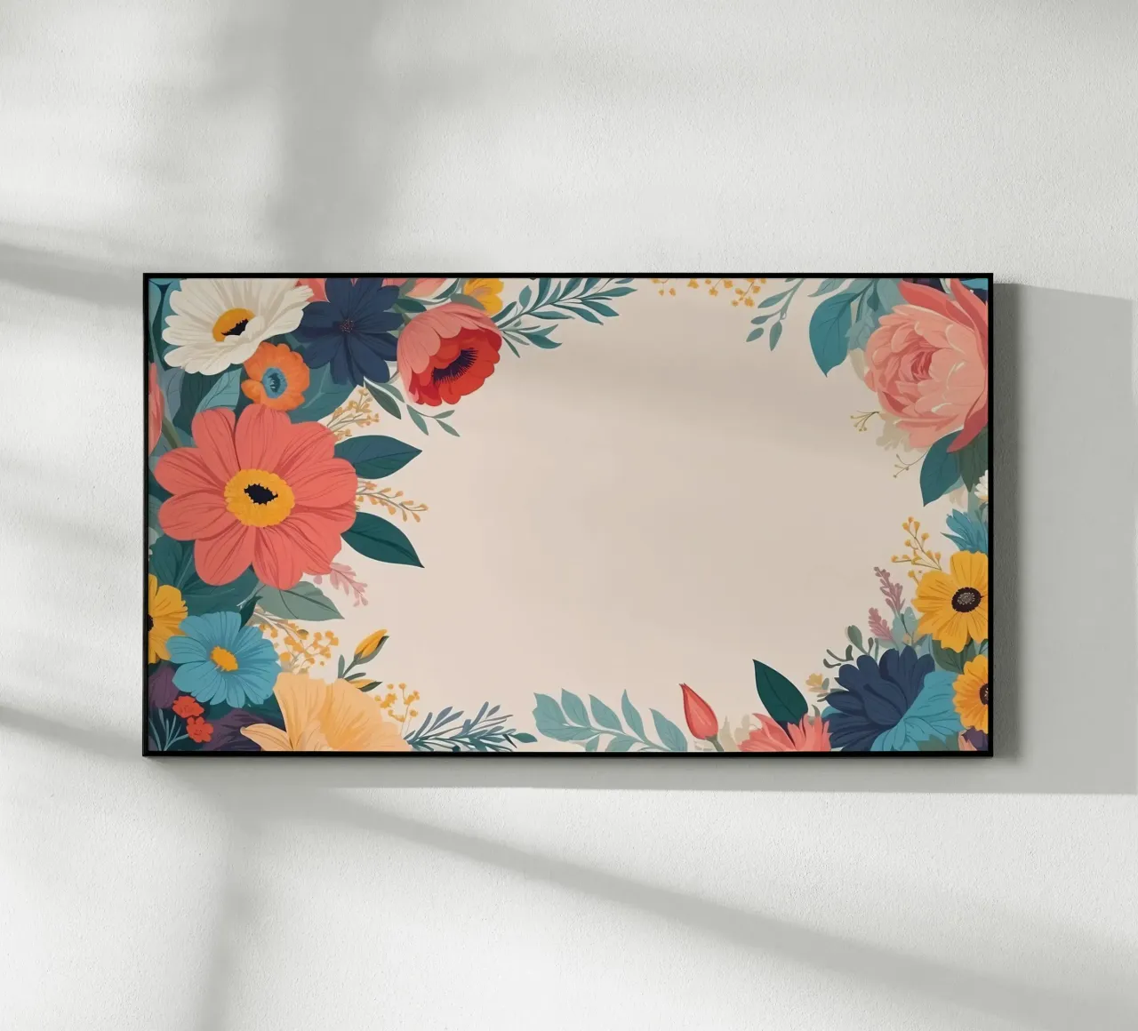 Bordi floreali colorati con varietà di fiori in fiore plexiglass da DesignDoodle
