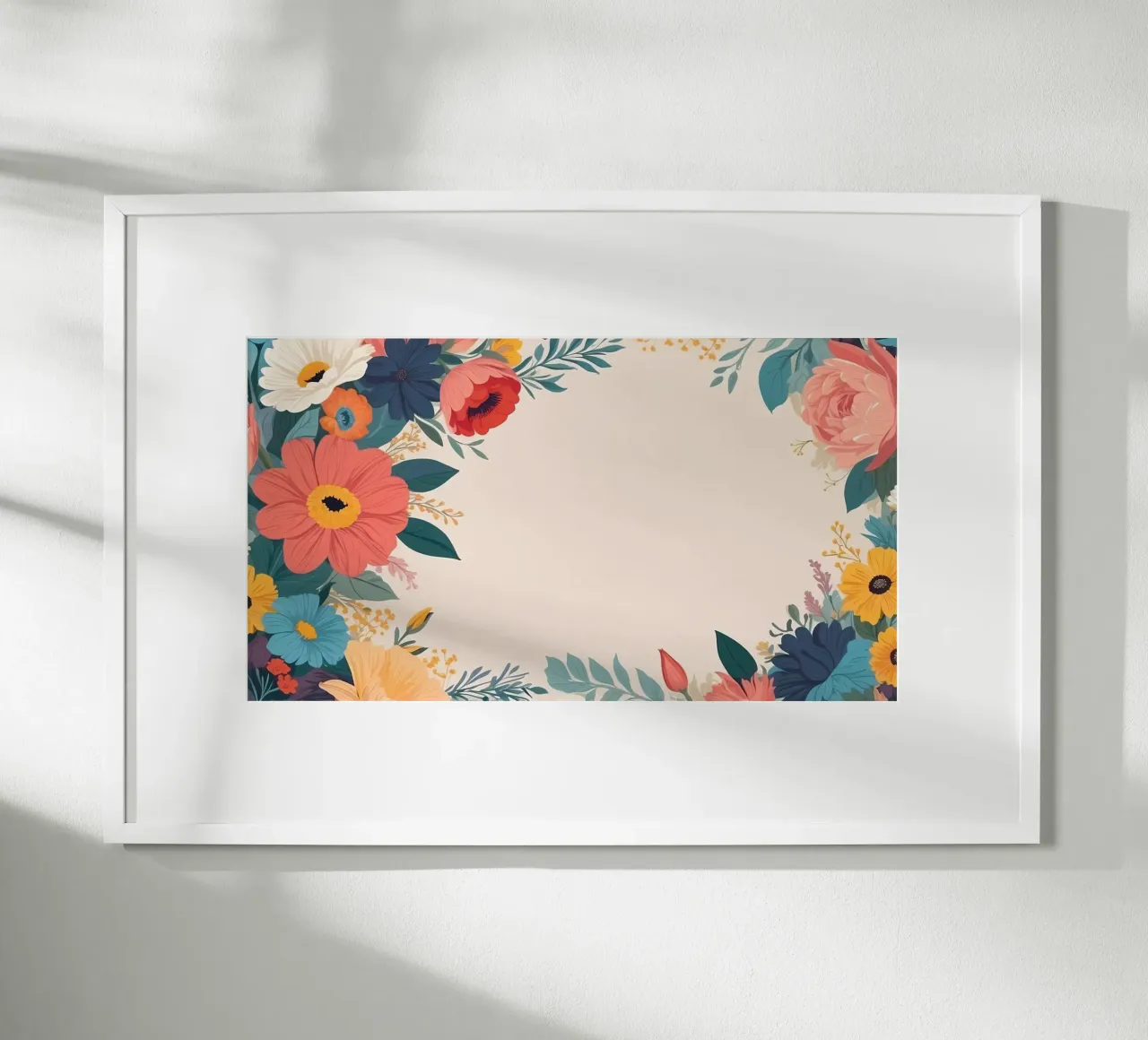 Bordi floreali colorati con varietà di fiori in fiore carta hahnemühle da DesignDoodle