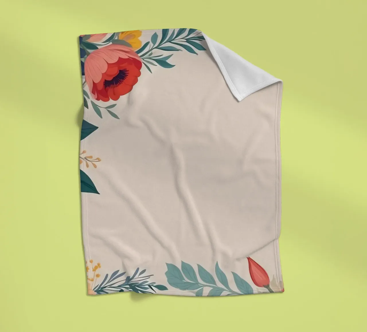 Bordi floreali colorati con varietà di fiori in fiore coperta in pile da DesignDoodle