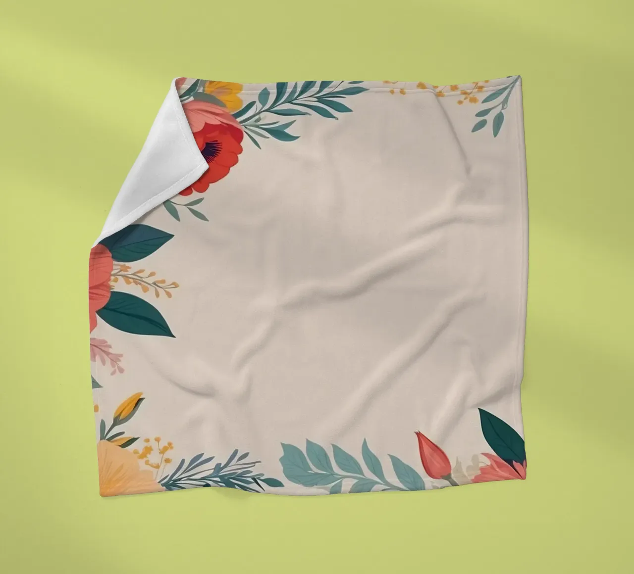 Bordi floreali colorati con varietà di fiori in fiore coperta in pile da DesignDoodle
