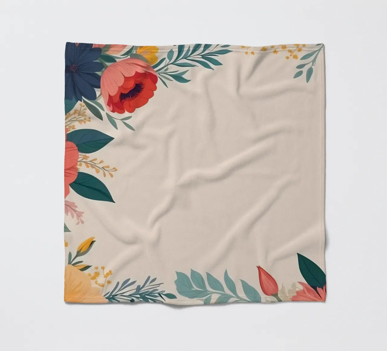 Bordi floreali colorati con varietà di fiori in fiore coperta in pile da DesignDoodle