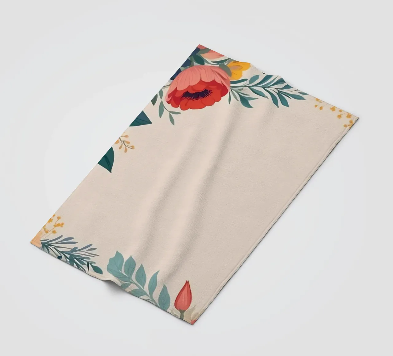 Bordi floreali colorati con varietà di fiori in fiore coperta in pile da DesignDoodle