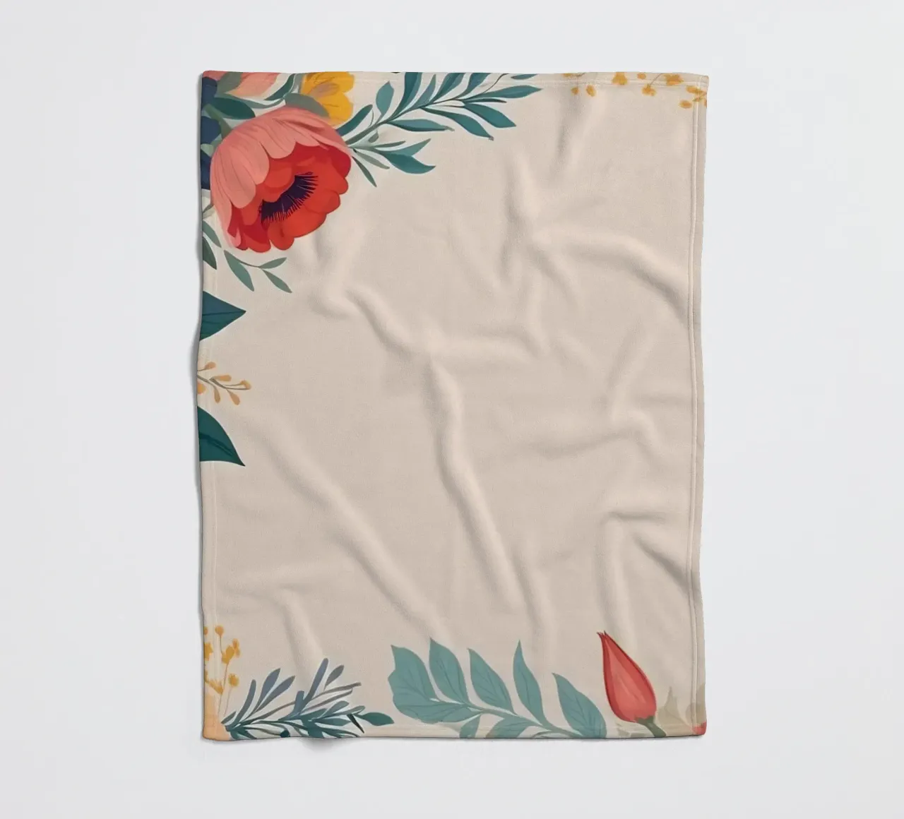 Bordi floreali colorati con varietà di fiori in fiore coperta in pile da DesignDoodle